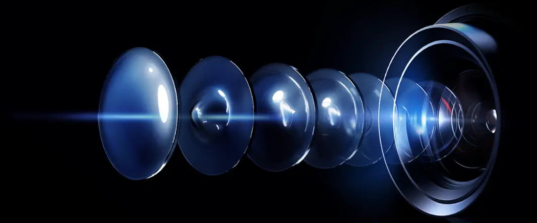 3D-Darstellung der hochwertigen Samsung Kameralinsen des Cadothy Amaze 5 Pro, ausgestattet mit einem 50MP Samsung-Sensor für gestochen scharfe Streams.