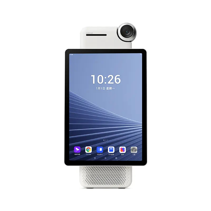 Cadothy Amaze 5 Pro Kamera von vorne mit aufgerichtetem Bildschirm, ideal nutzbar als Teleprompter für Social Commerce auf TikTok.